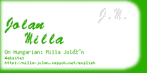 jolan milla business card